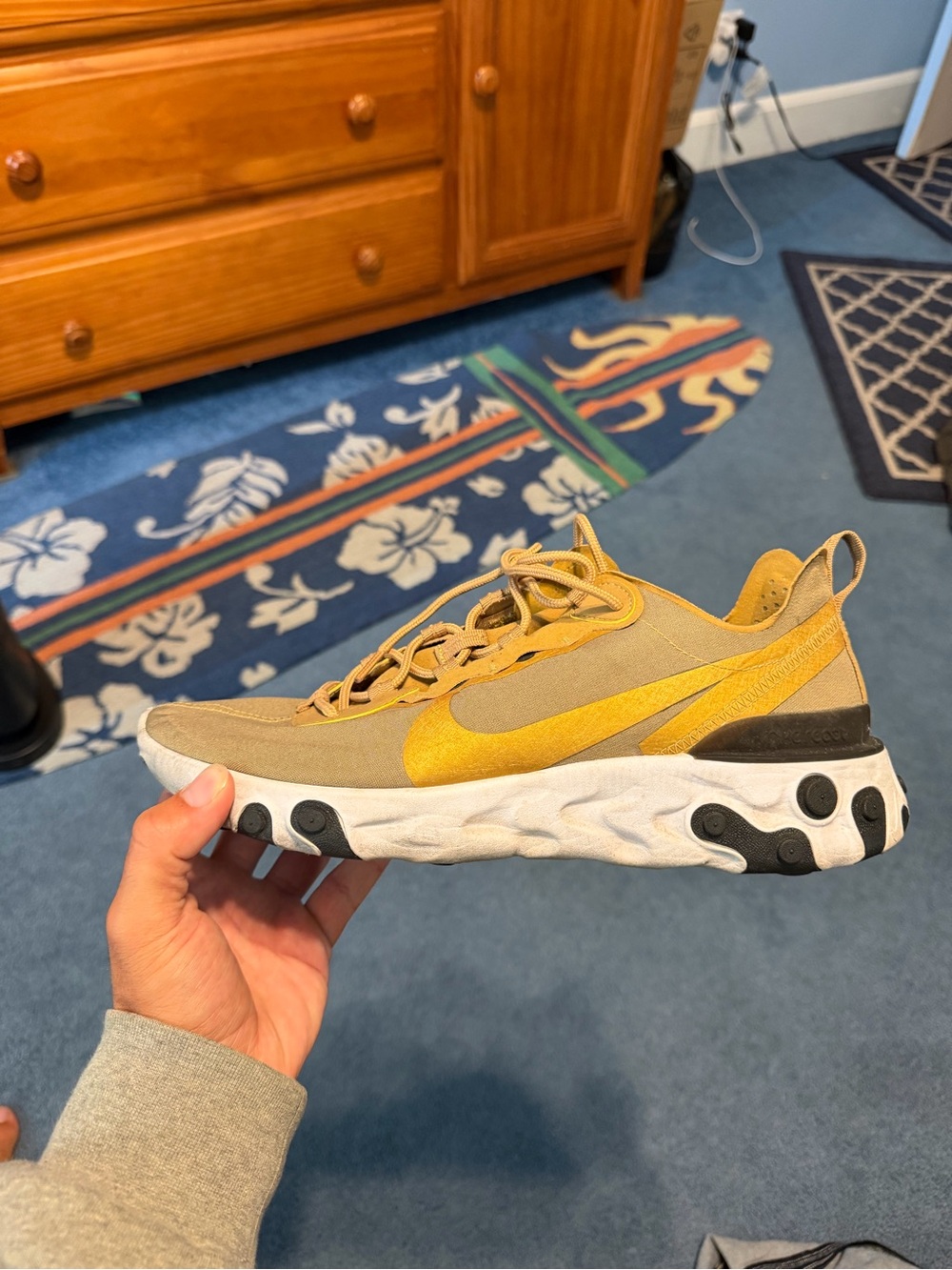 Nike React Element 55 Sneaker - Yellow Mustard